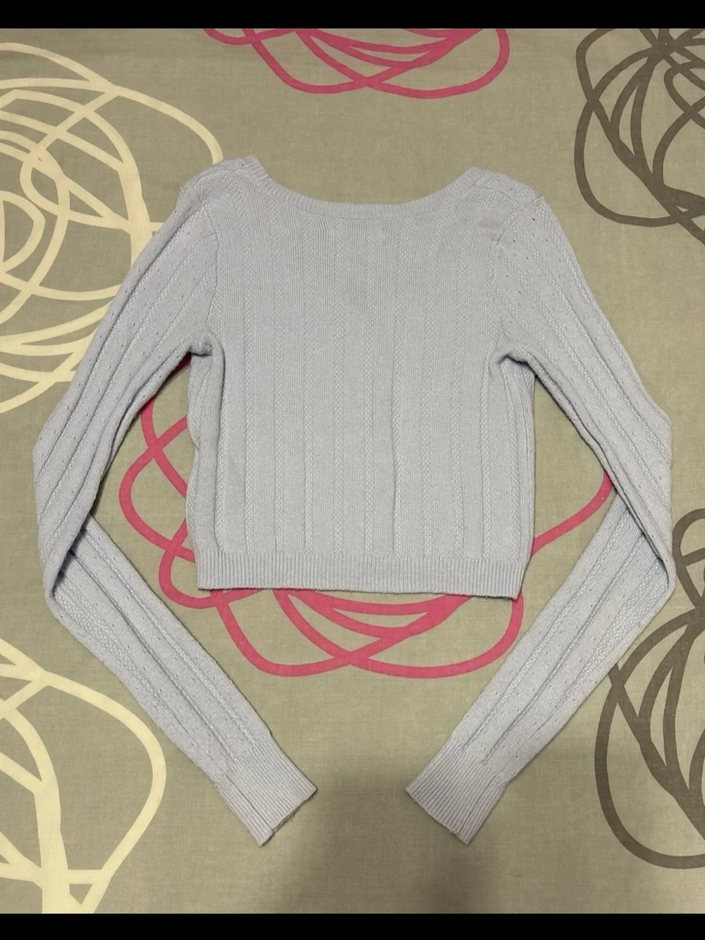 Hollister Light Blue Button Front Cropped Cardigan